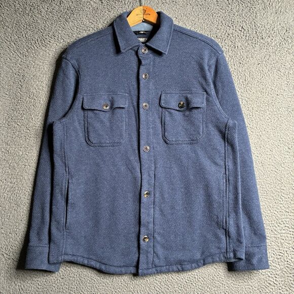 Faherty Shirt Jacket Mens Medium Blue Inlet Knit CPO Shacket Reserve Huckberry - Picture 1 of 13